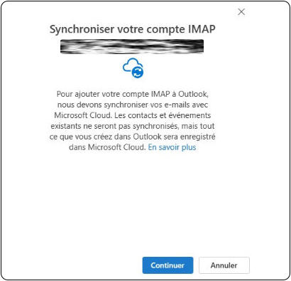 Message Outlook Microsoft Cloud configuration IMAP Windows 11